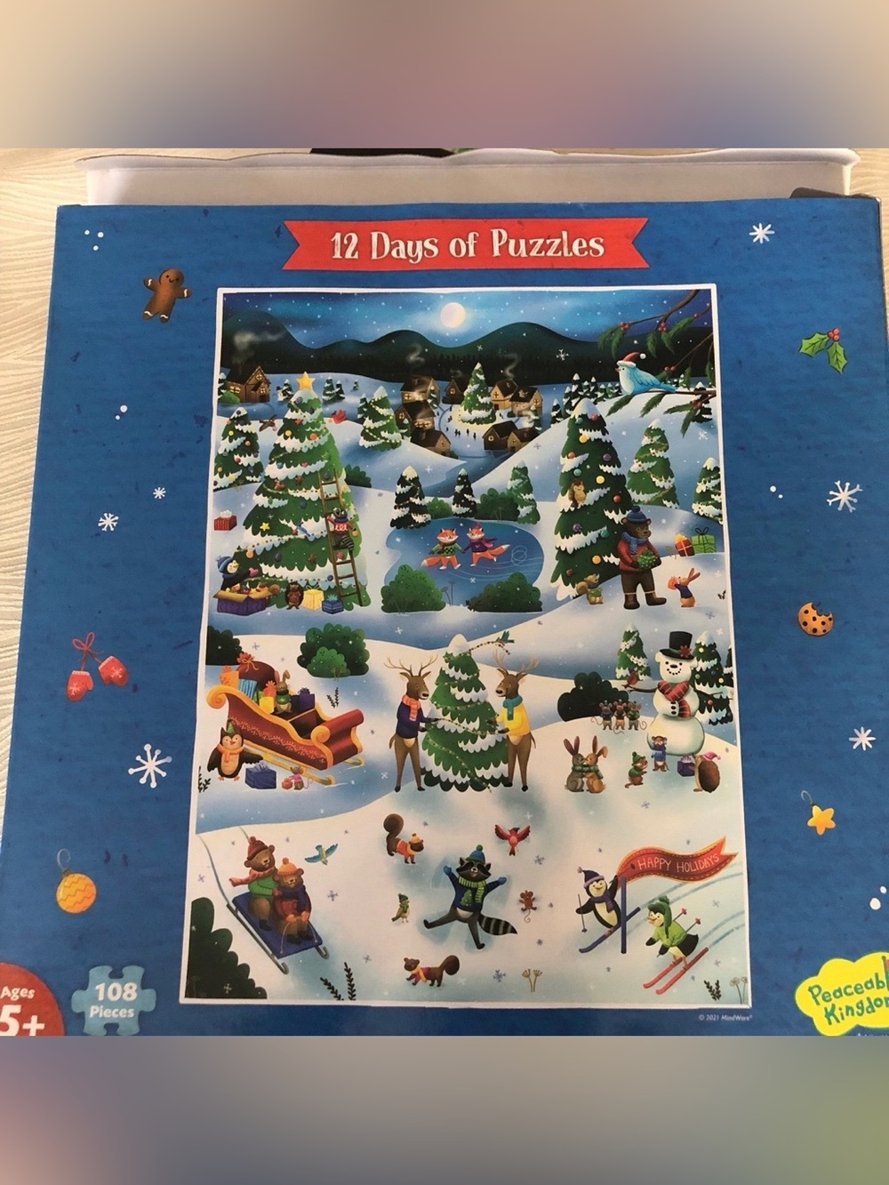 Peaceable Kingdom 12 Days of Puzzles 108 Pieces - Complete